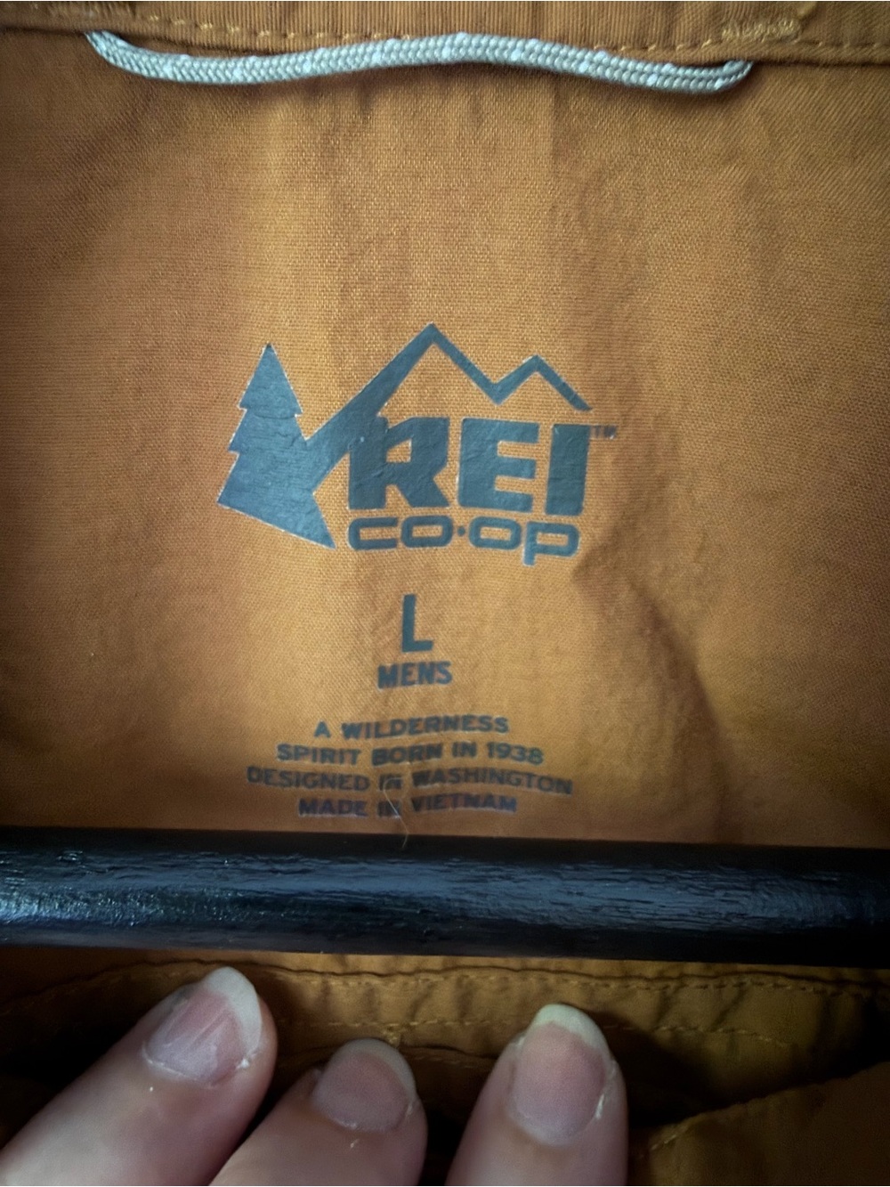 REI Co-op Mens L Rust Orange Utility Hiking Long Sleeve Mesh Vented Nylon Shirt - Picture 5 of 8